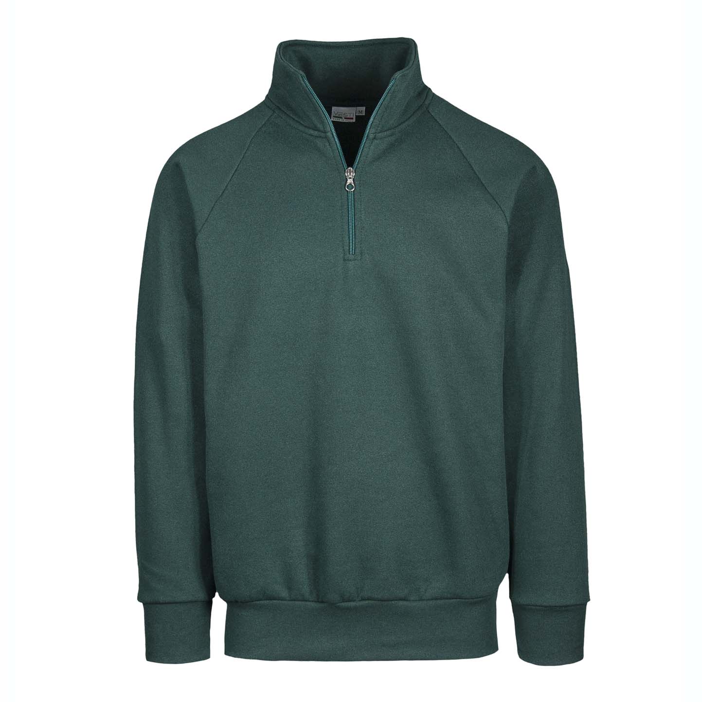 Sweat-shirt unisexe à col zippé 70 % coton / 30 % polyester 280 g/m² Noir XS - 55 - Vert bouteille XS