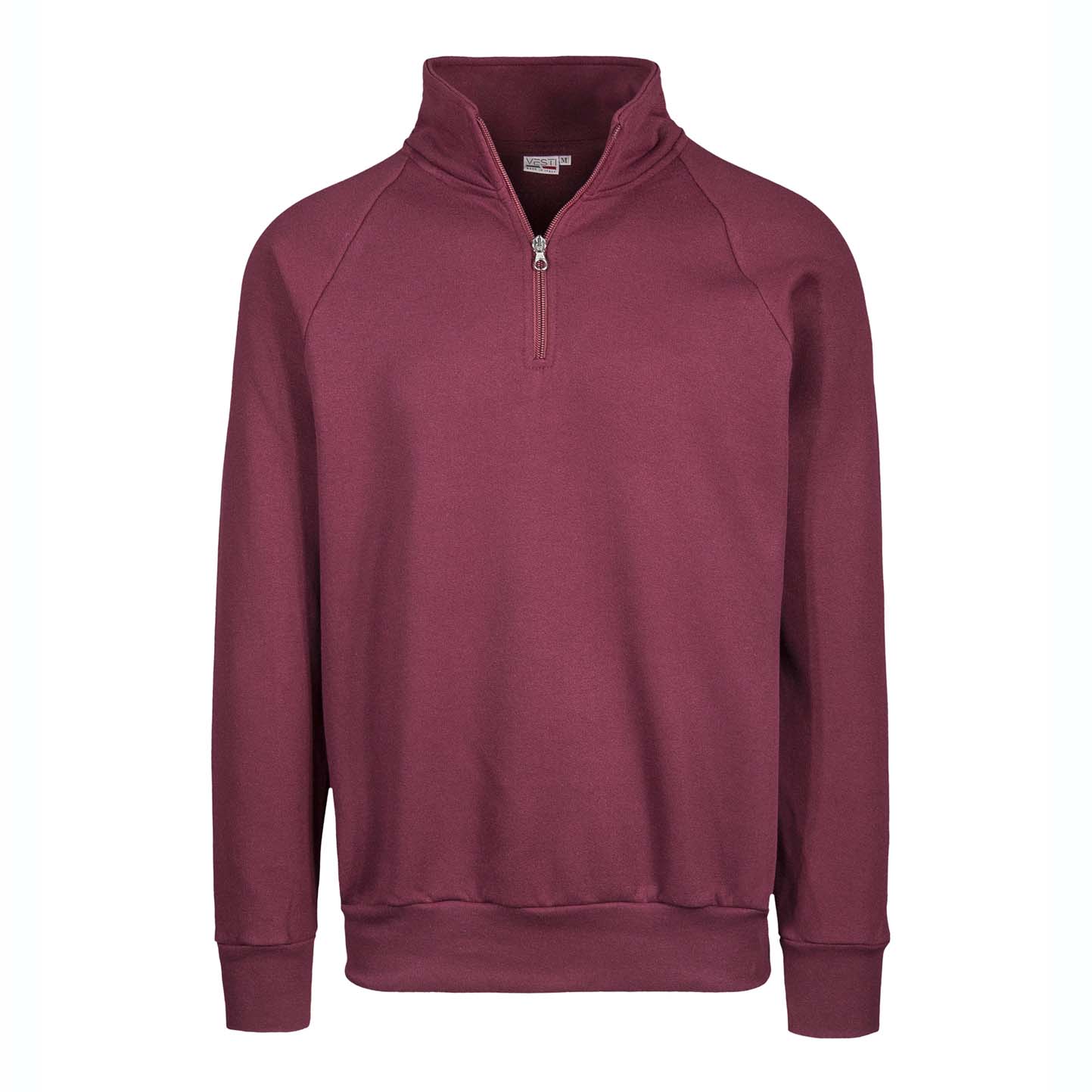Sweat-shirt unisexe à col zippé 70 % coton / 30 % polyester 280 g/m² Noir XS - 48 - Bordeaux Sport XXS 1/2 ans