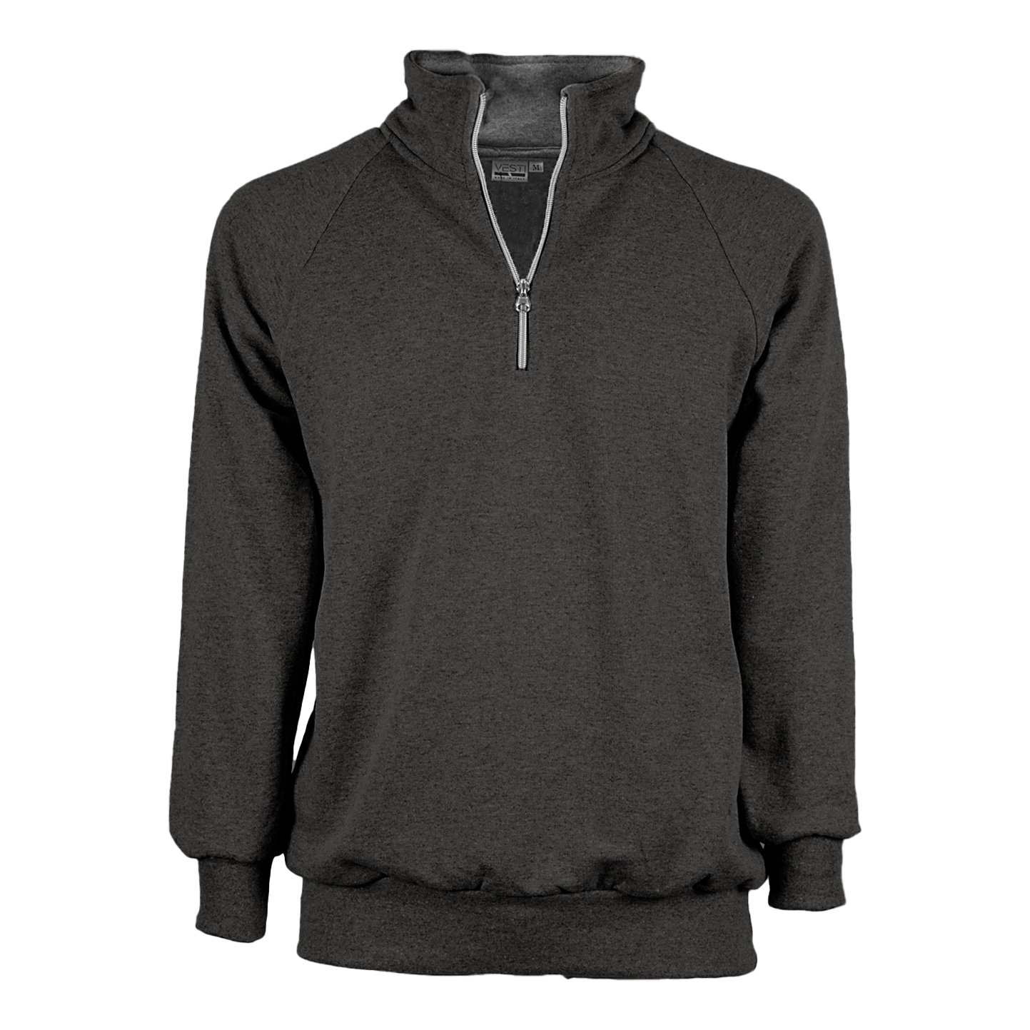 Sweat-shirt unisexe à col zippé 70 % coton / 30 % polyester 280 g/m² Noir XS - 6MA - Anthracite Mélange XS
