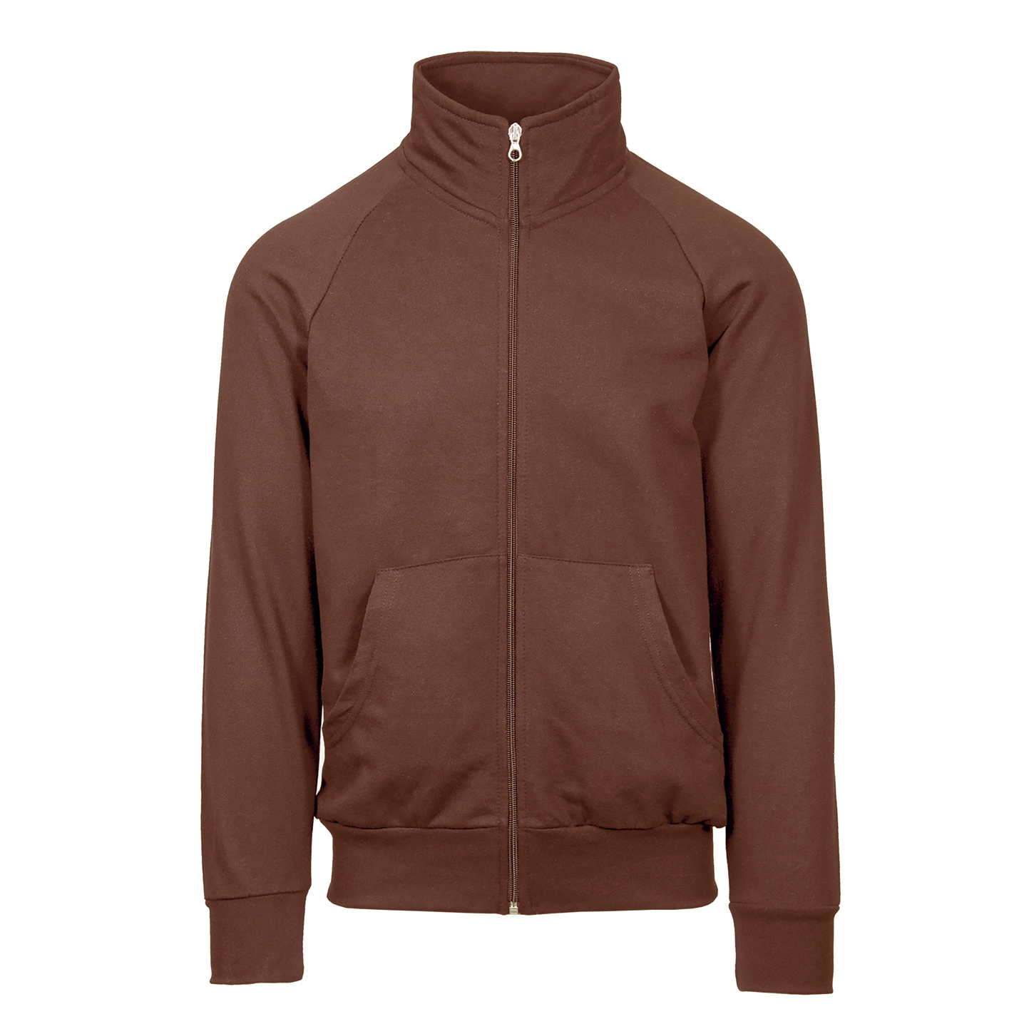 Langes Sweatshirt mit Reißverschluss, 70 % Baumwolle, 30 % Polyester, 280 g/m², Schwarz, Größe XS - 50 - Braun XS