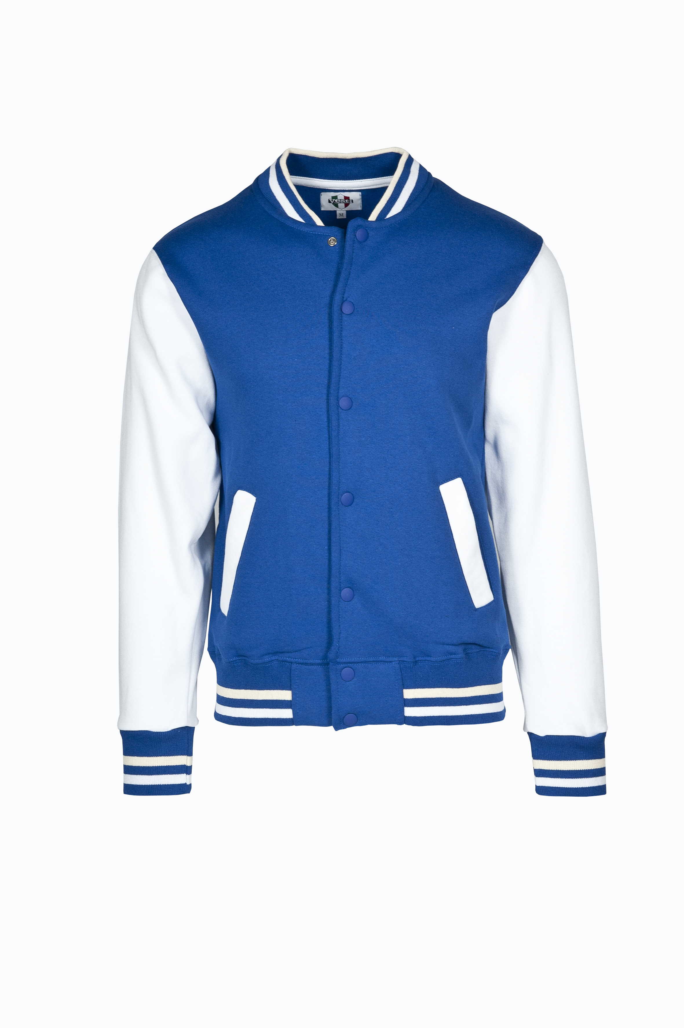 Zweifarbige Bomberjacke, 70 % Baumwolle, 30 % Polyester, 300 g/m², Schwarz/Aschgrau, Größe S - 2799 - Royal Sport/Weiß S 5/6 Jahre