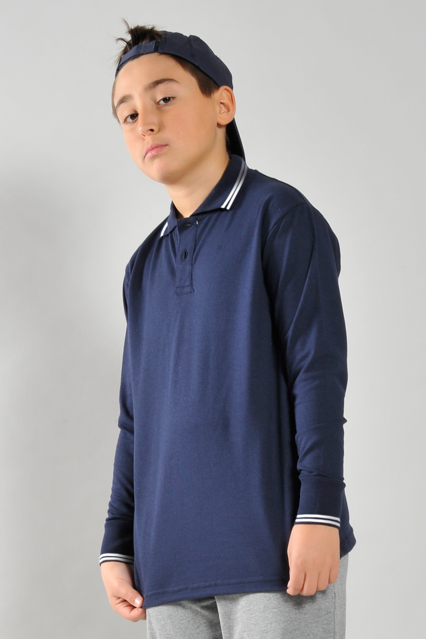 Polo Trim Piquè Kind M/L 100 % Kinderbett 180 gr/m2 Blau XS