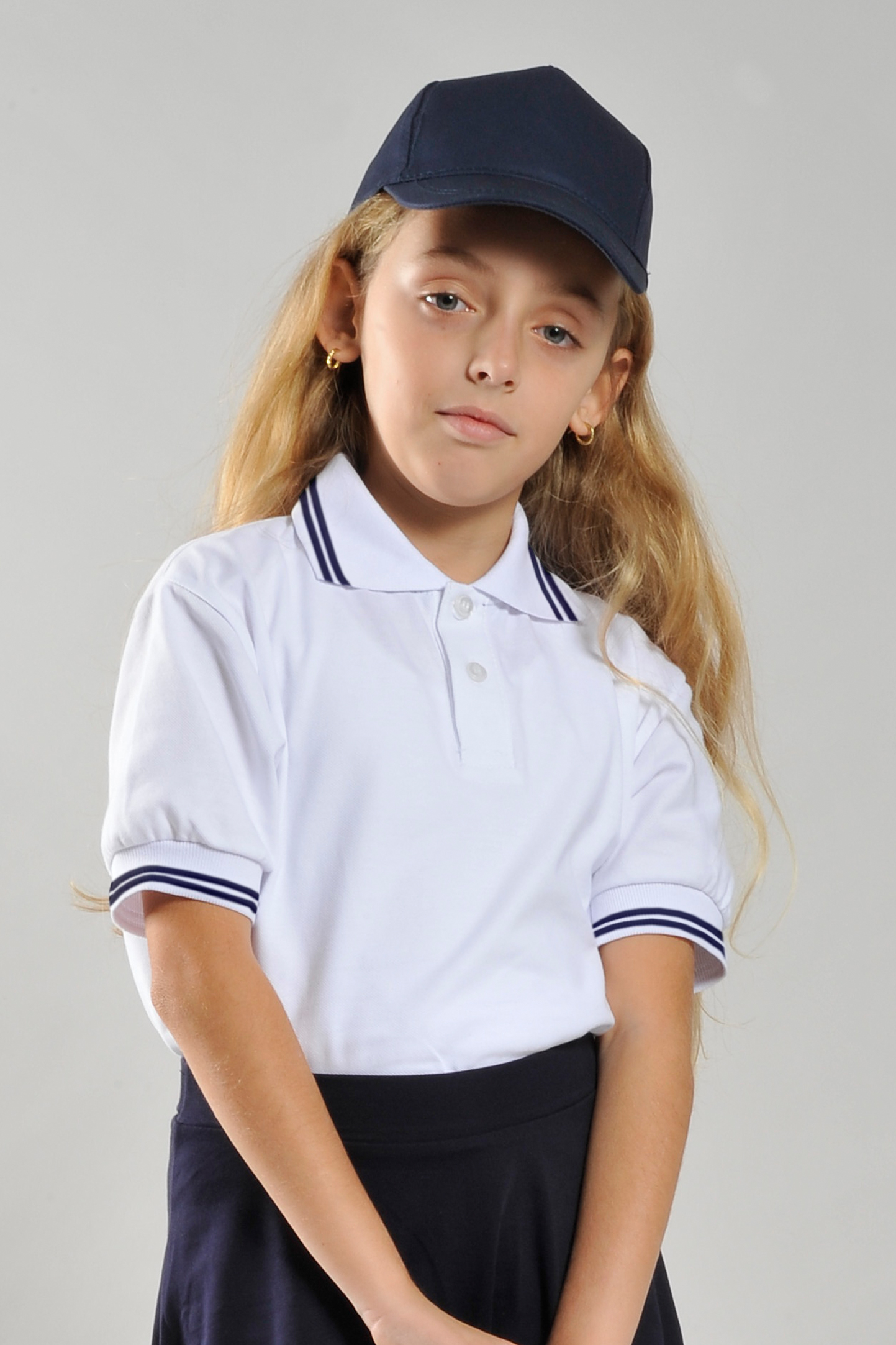 Polo Trim Piqué Kinder Kurzarmshirt, 100 % Baumwolle, 180 g/m², Blau, Größe XS