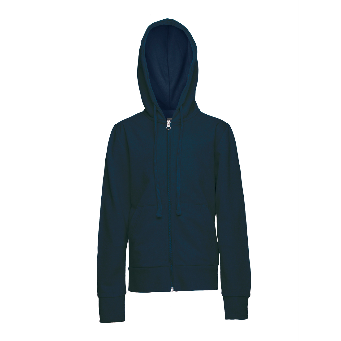 Kinder-Sweatshirt mit Reißverschluss, 70 % Baumwolle, 30 % Polyester, 240 g/m², Schwarz, Größe XXS - 18 - Blau