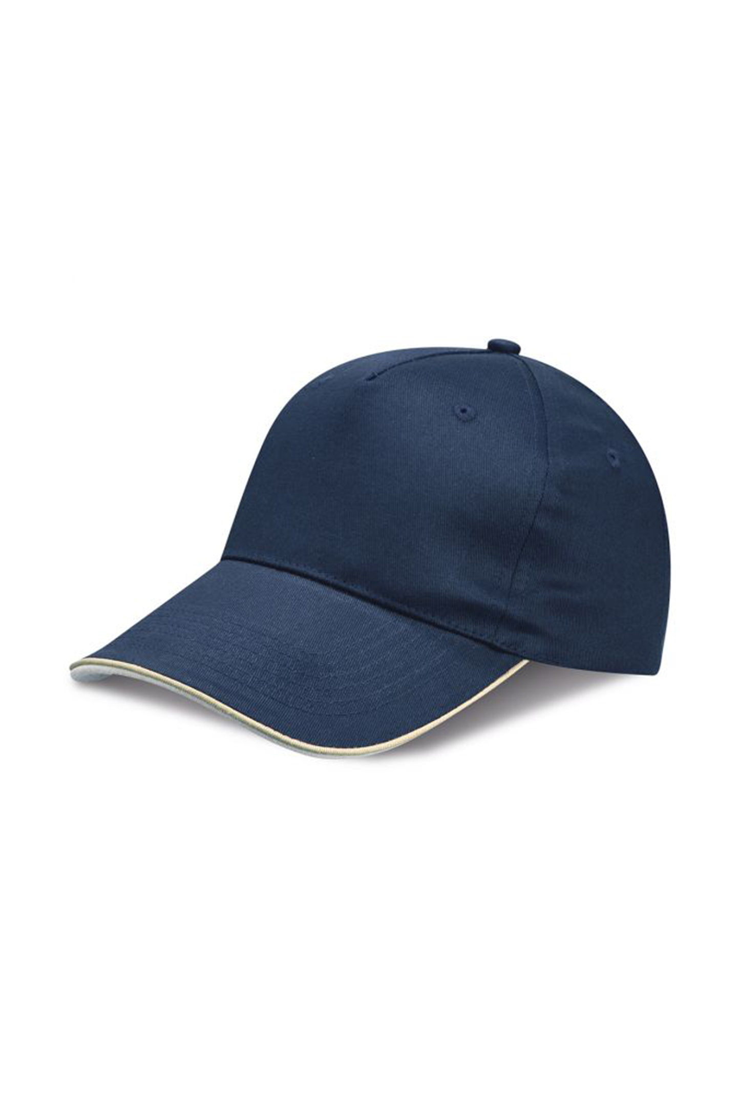 Casquette Energy Cap 5 panneaux 100 % coton beige - NY - Marine