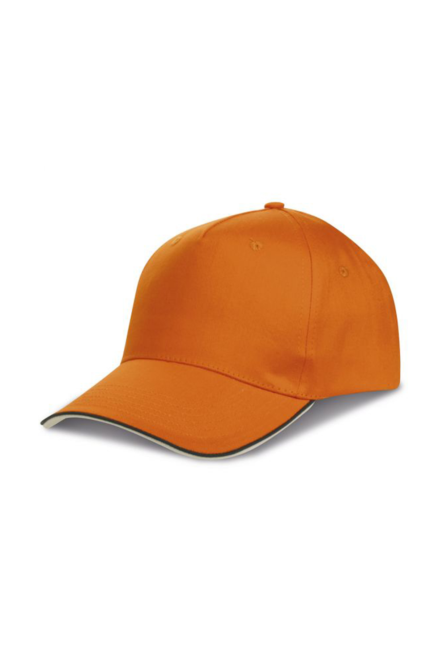 Casquette Energy Cap 5 panneaux 100 % coton beige - OR - Orange