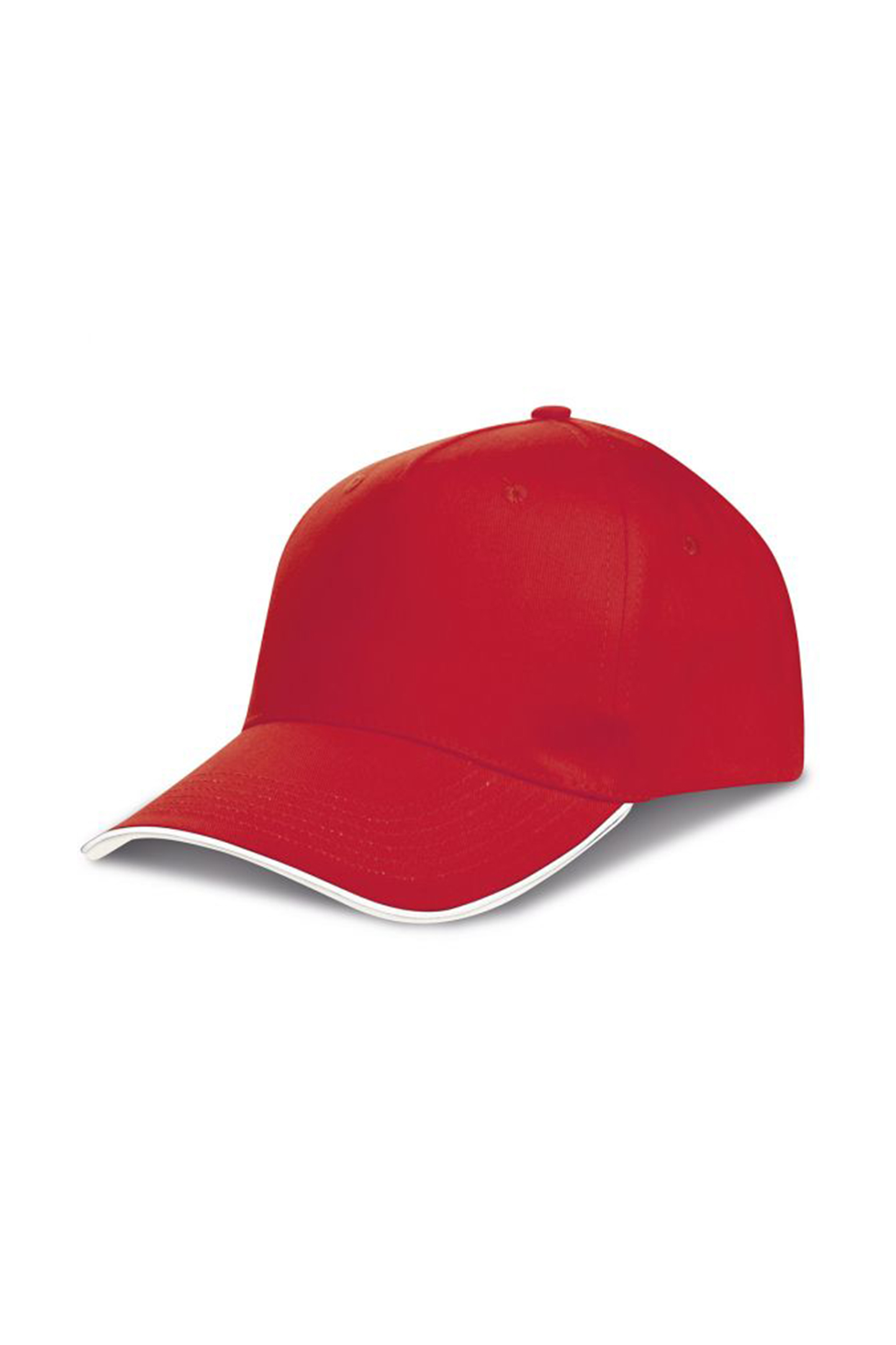 Casquette Energy Cap 5 panneaux 100 % coton beige - RD - Rouge