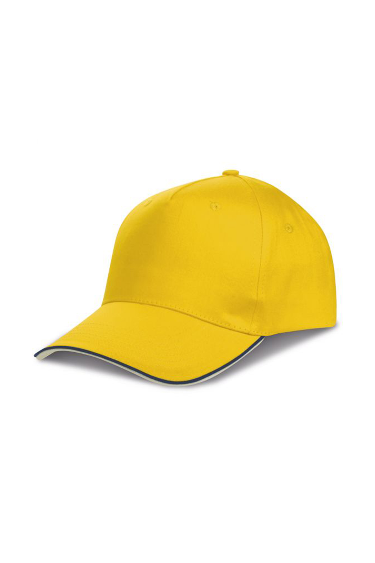 Casquette Energy Cap 5 panneaux 100 % coton beige - YE - Jaune