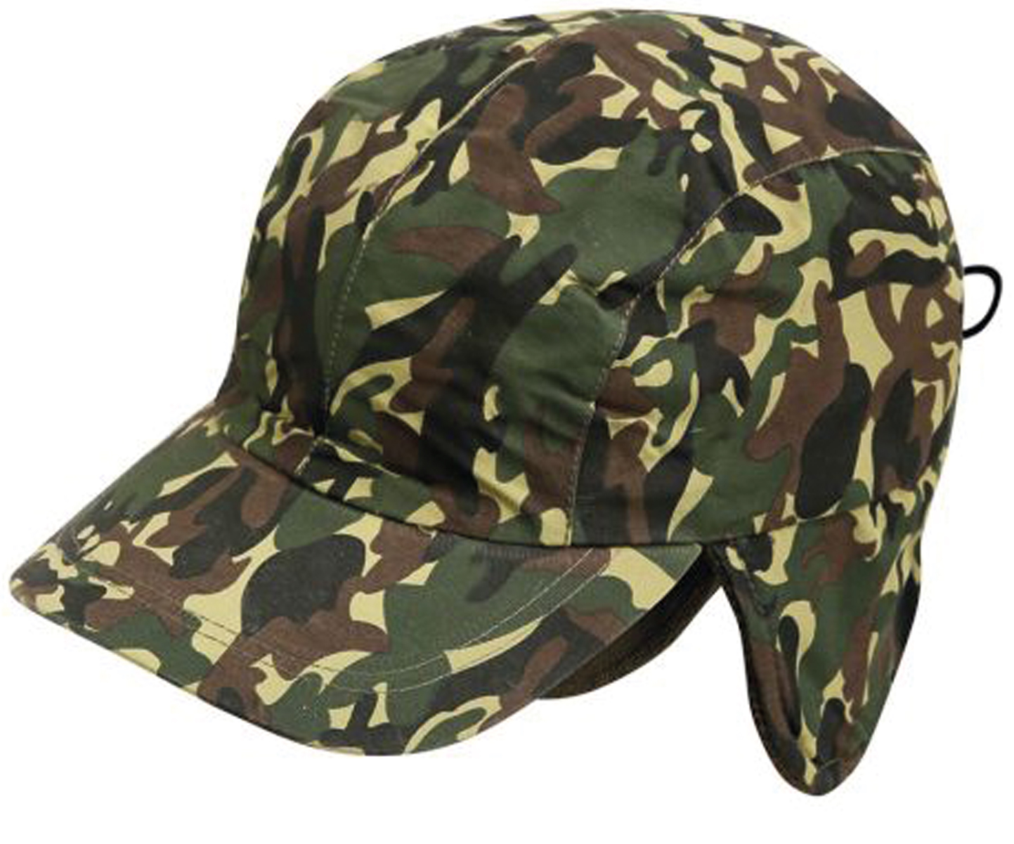 Kanadische Kappe, 4-teilig, Nylon/Flor, Schwarz - MM - Tarnung