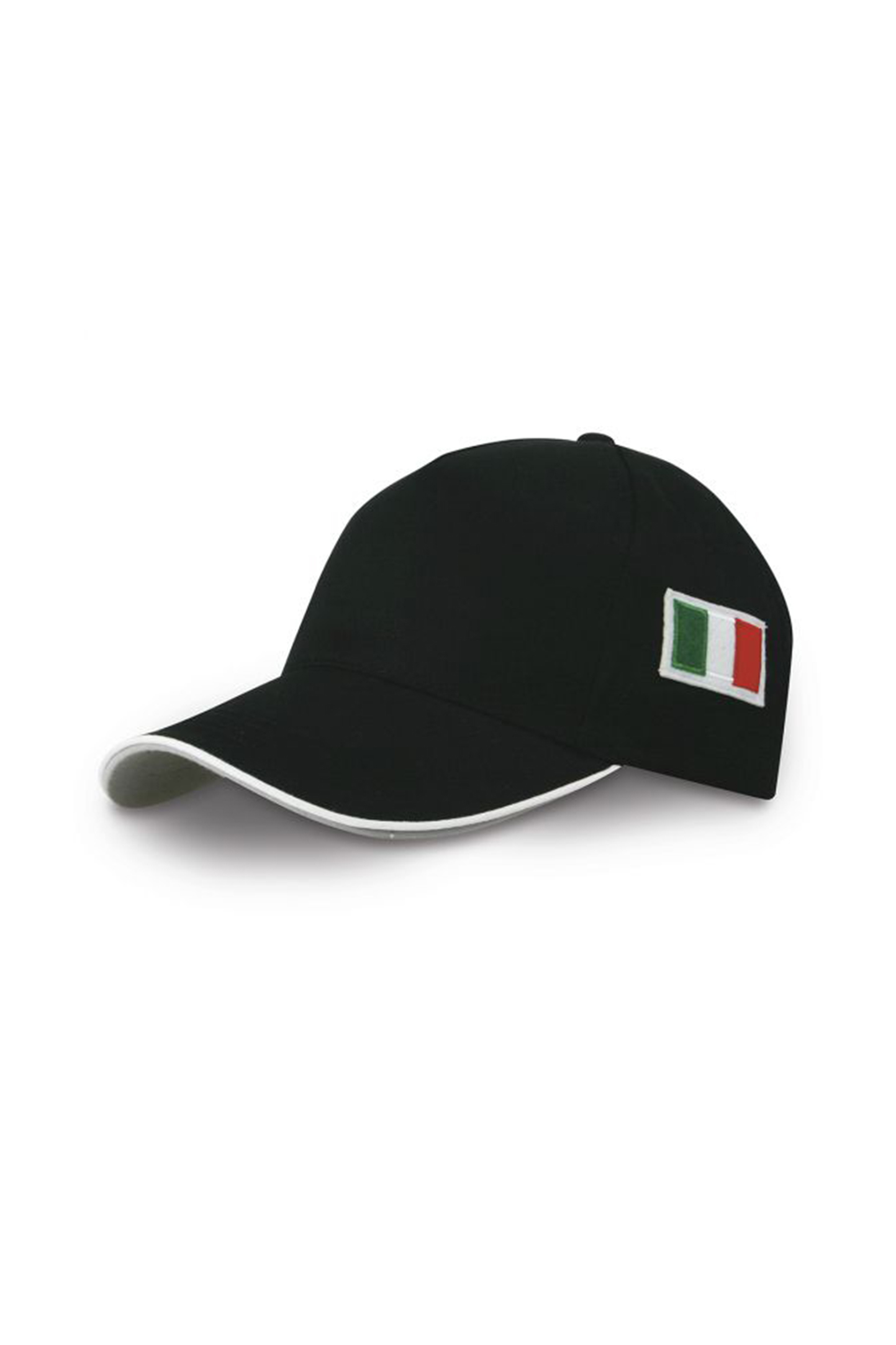 Flaggenkappe, 5-teilig, 65 % Polyester, 35 % Baumwolle, Schwarz - BK - Schwarz