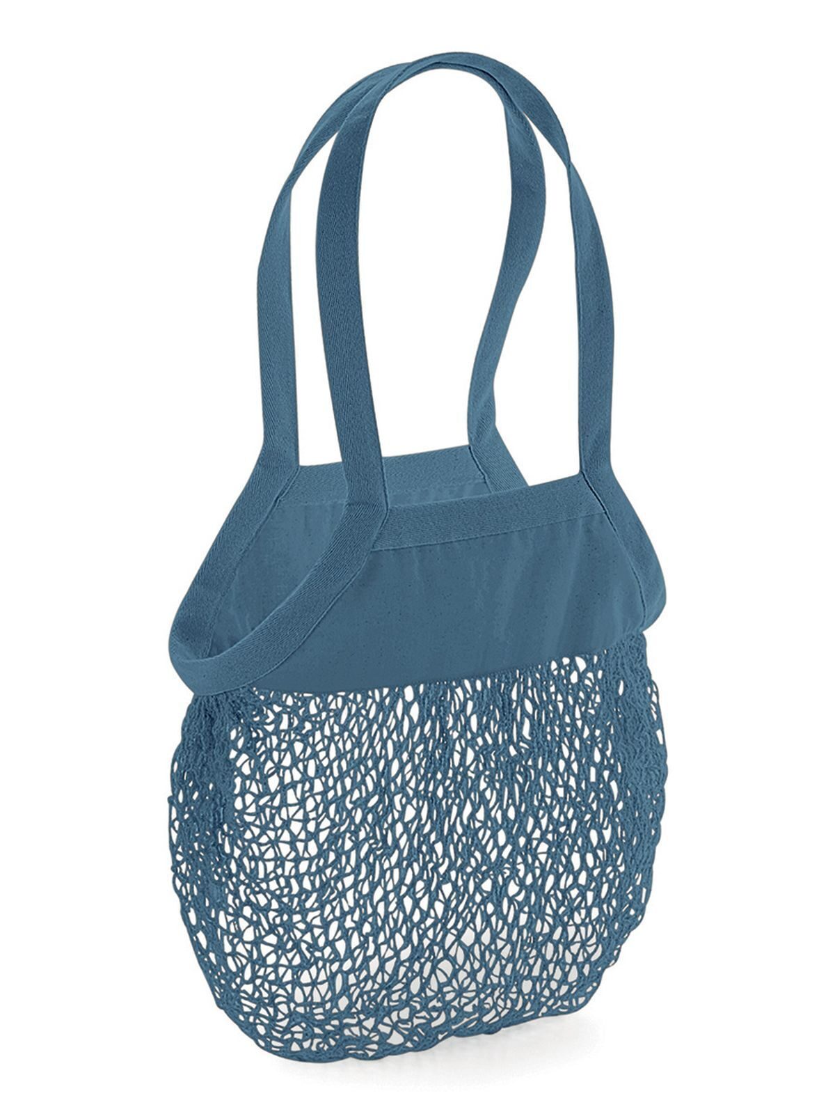 Sac à provisions en filet de coton biologique - AIR - Bleu de l'armée de l'air