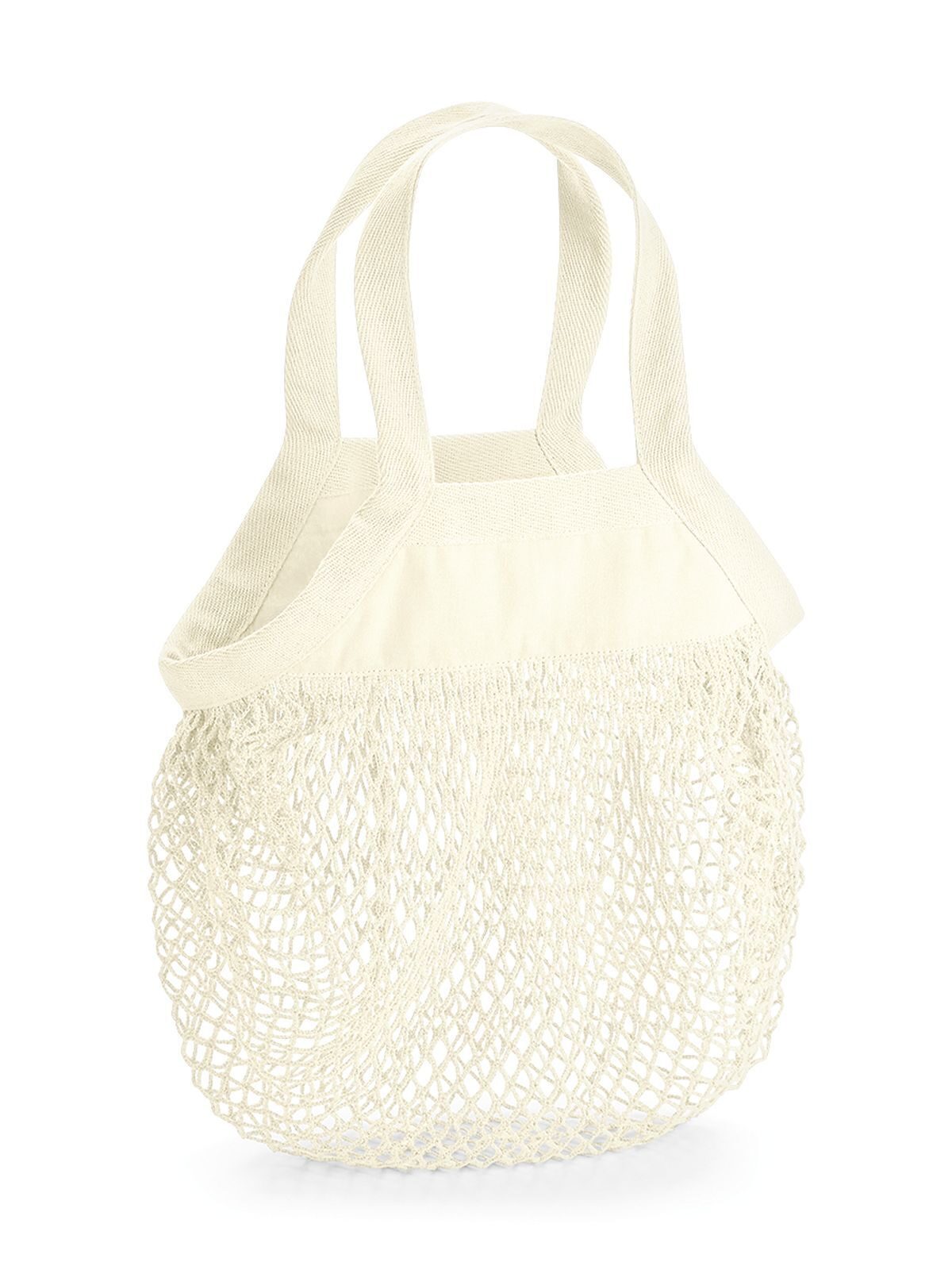 Sac à provisions en coton biologique à mailles courtes - NAT - Naturel