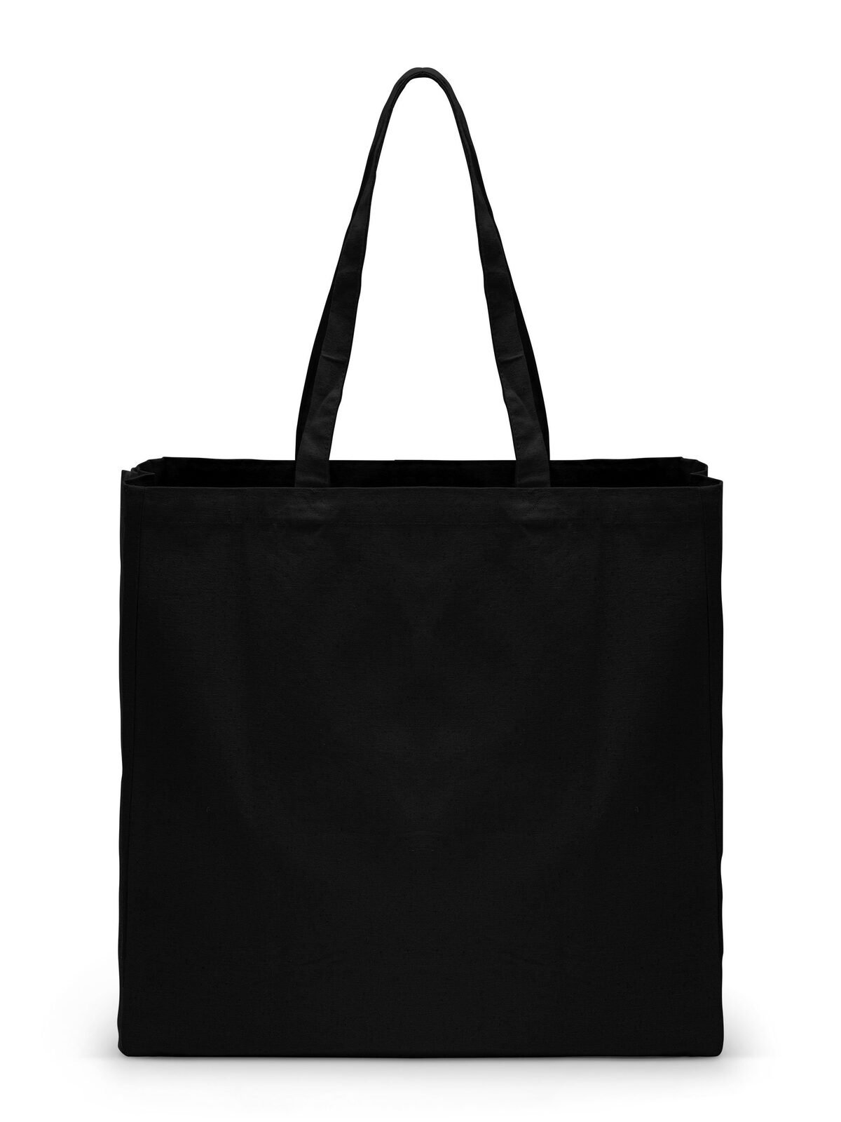 Sac cabas en toile avec soufflet - BK - Bk-Noir