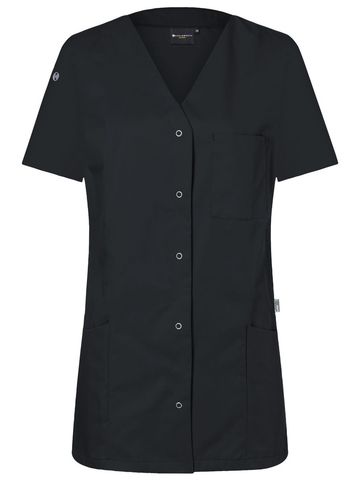 Blouse de travail pour femme avec boutons-pression - 1 - Noir