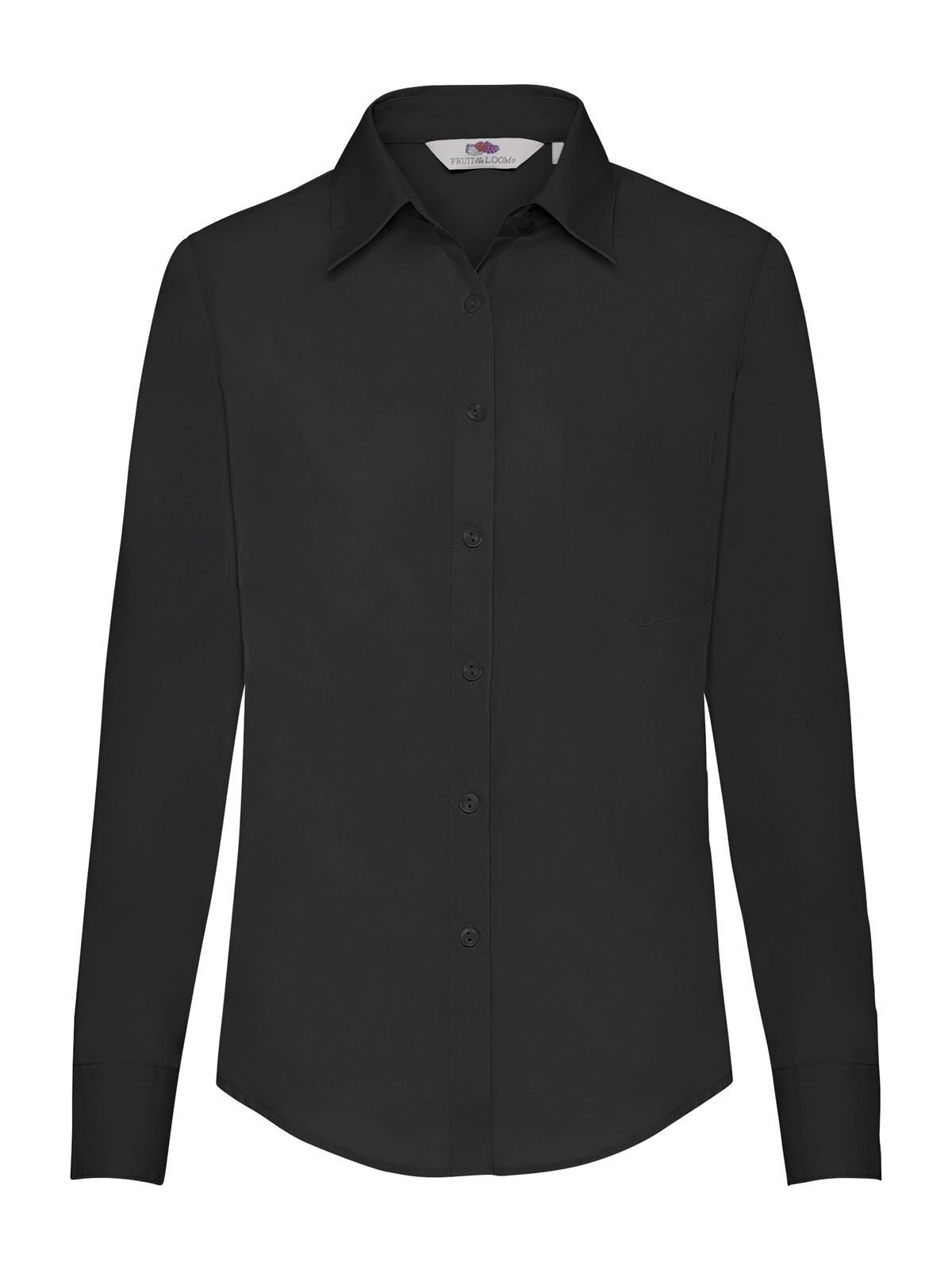 Ladies Poplin Shirt Long Sleeve - 36 - Black