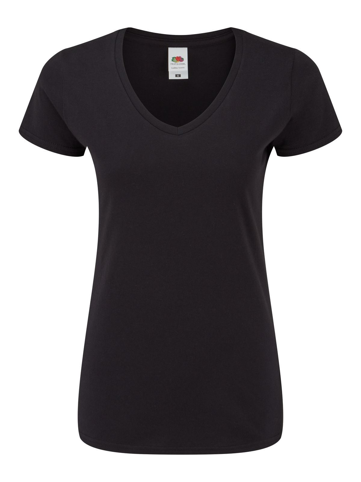 Ladies´ Iconic 150 V Neck T - 36 - Black
