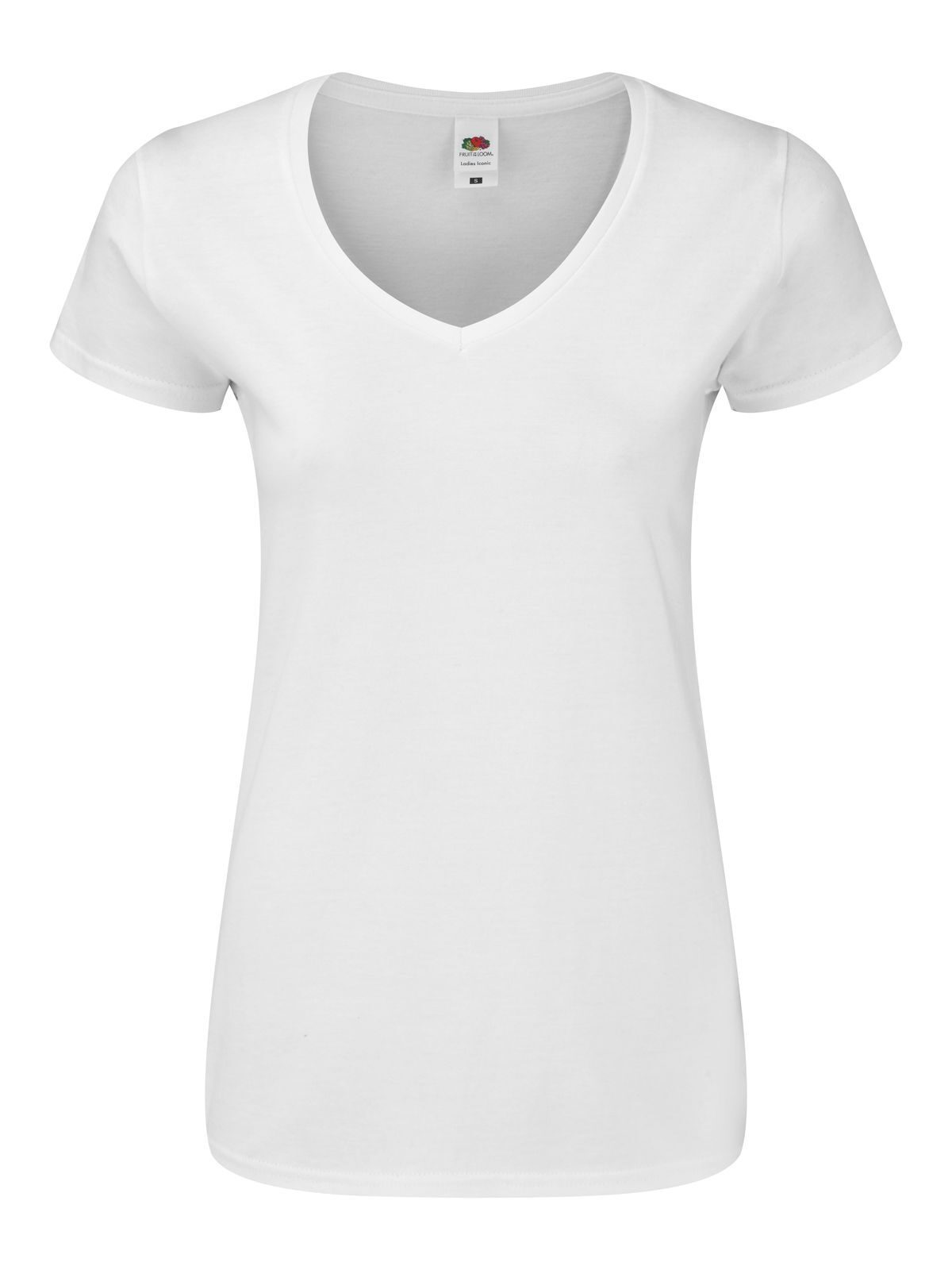 Ladies´ Iconic 150 V Neck T - 30 - White