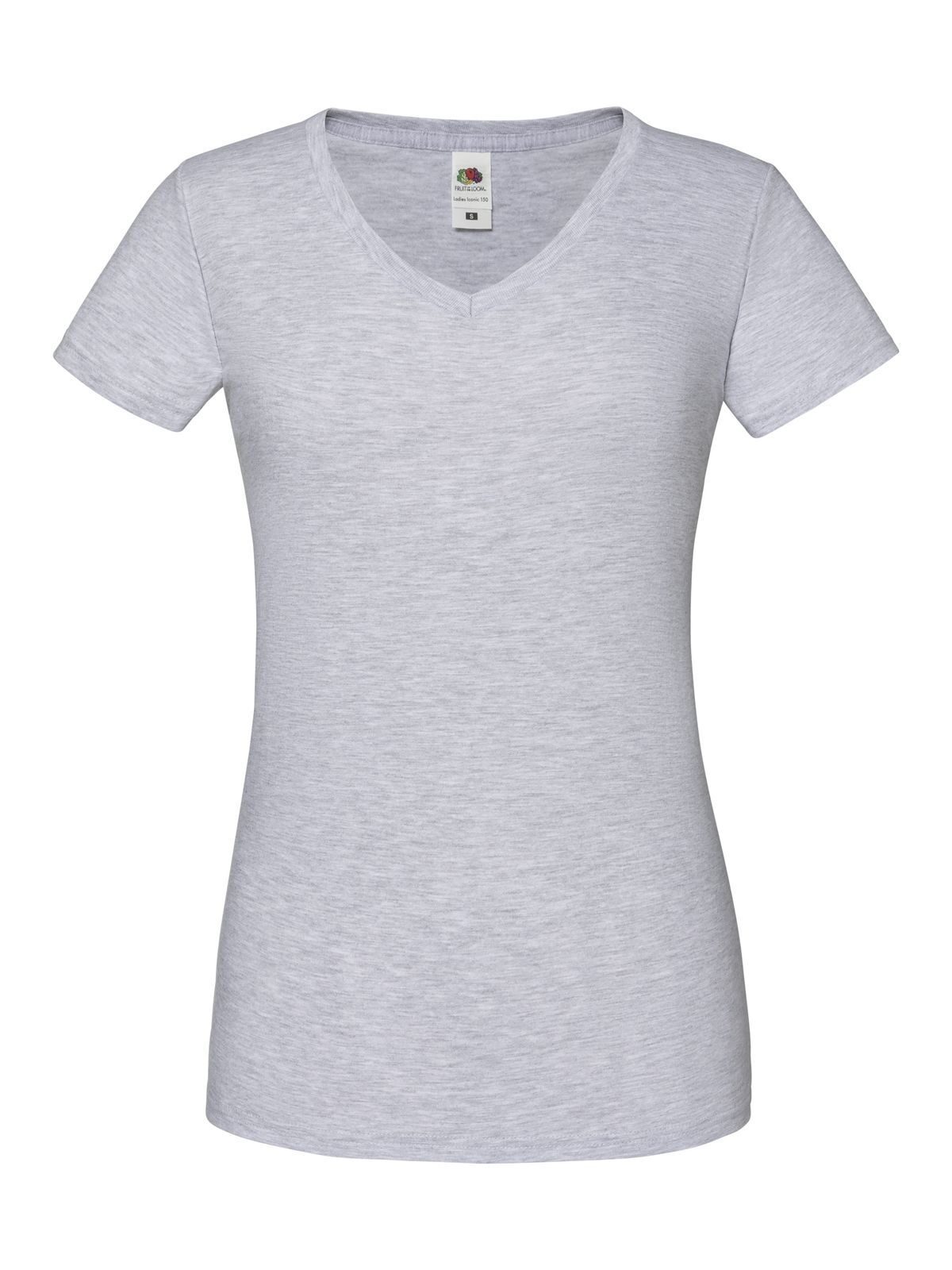Ladies´ Iconic 150 V Neck T - 94 - Heather Grey