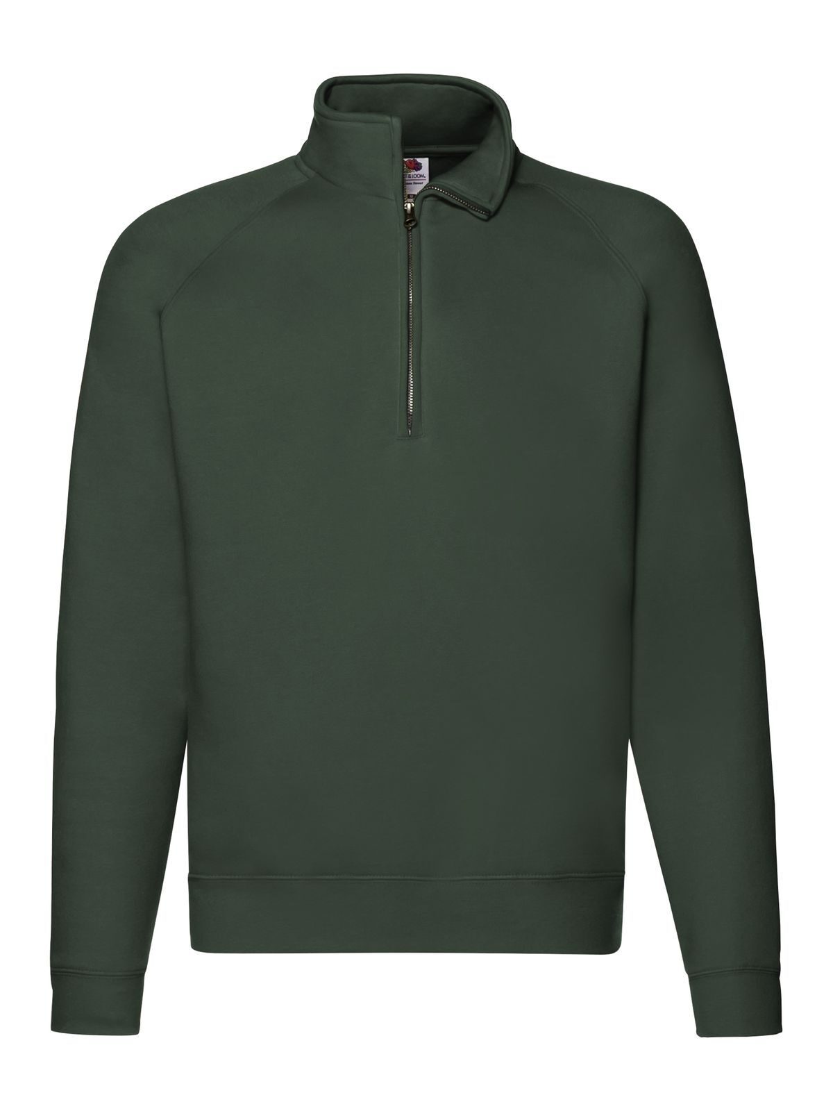 Premium Zip Neck Raglan Sweat - 38 - Bottle Green