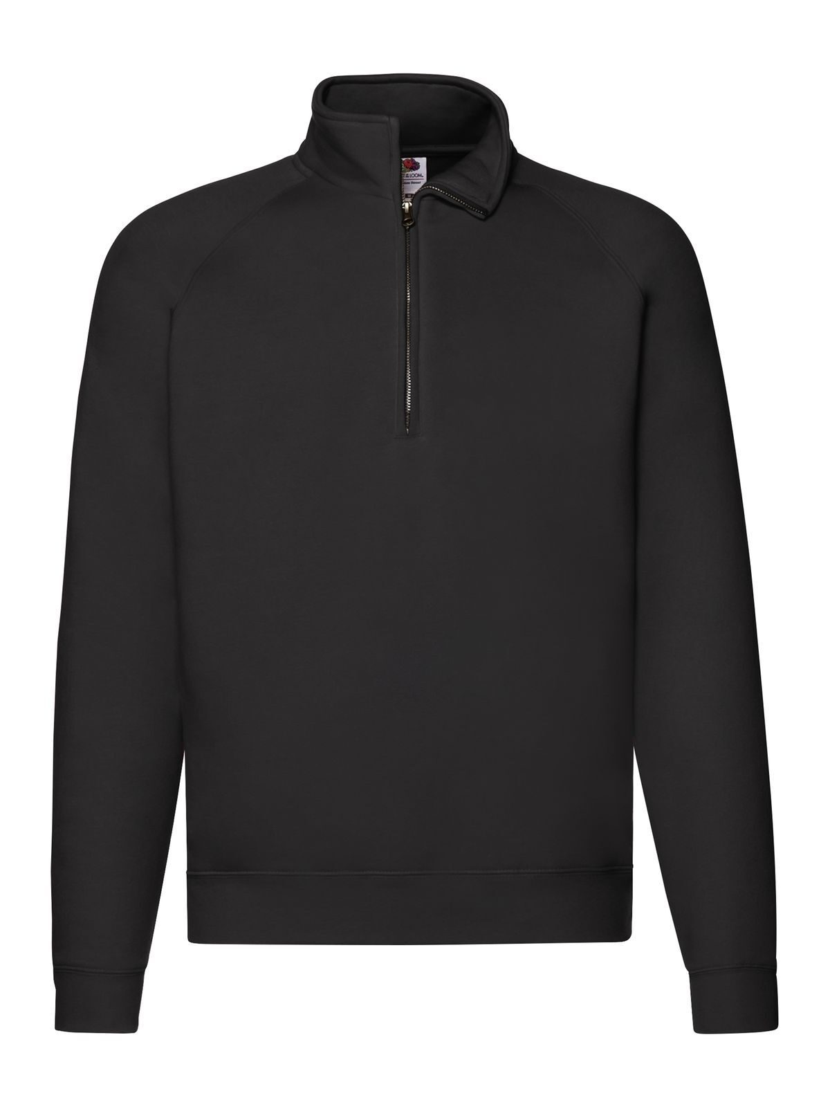 Premium Zip Neck Raglan Sweat - 36 - Black