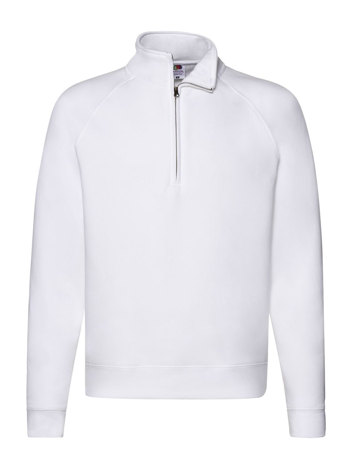 Premium Zip Neck Raglan Sweat - 30 - White