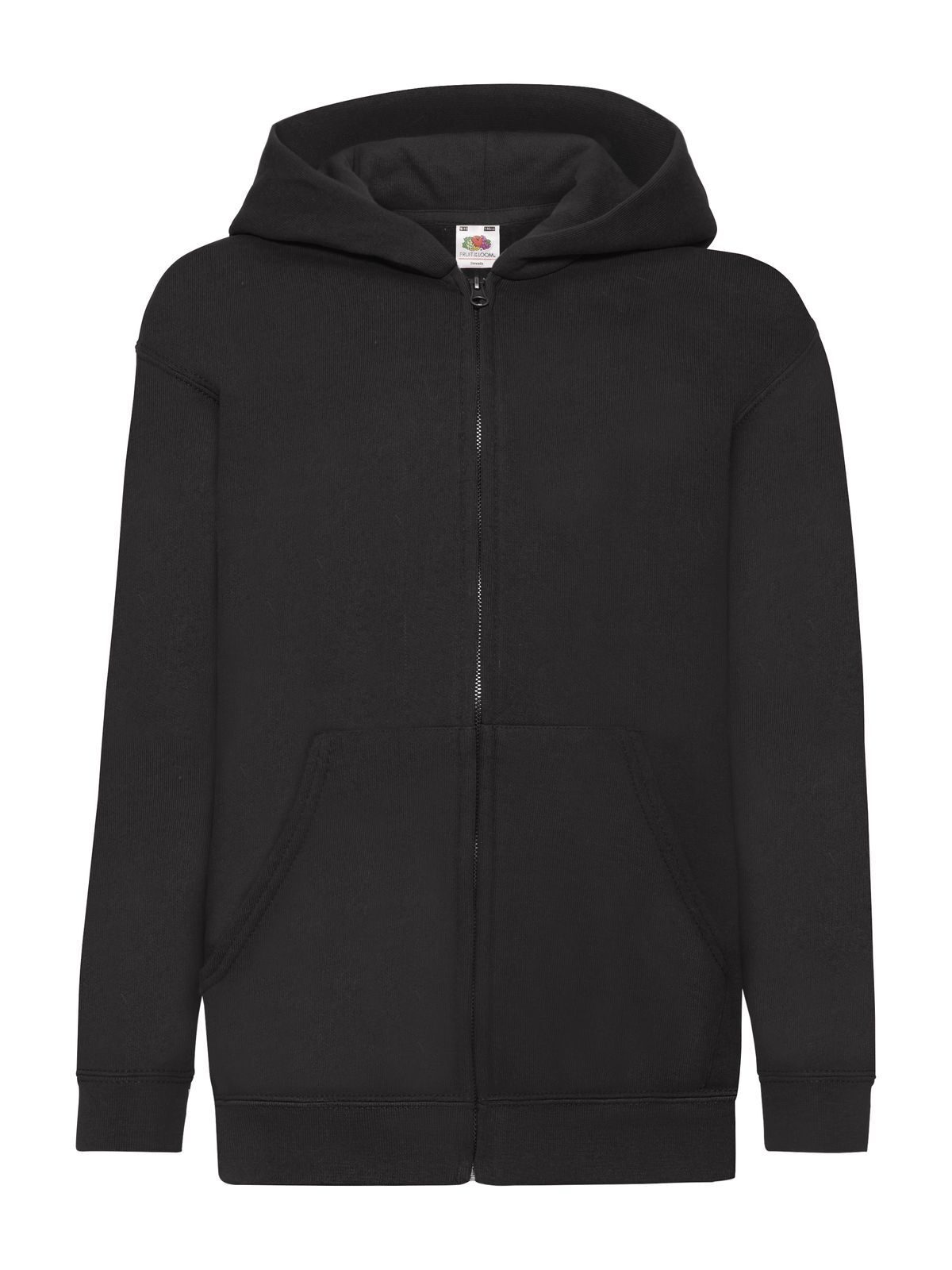 Sweat-shirt à capuche classique pour enfants avec longue fermeture éclair - 36 - Noir