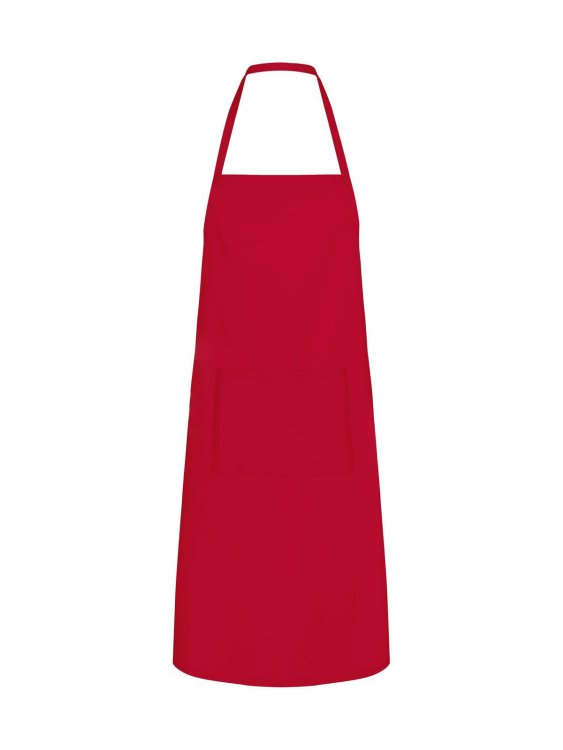 Basic Apron with Pocket - RD - Red