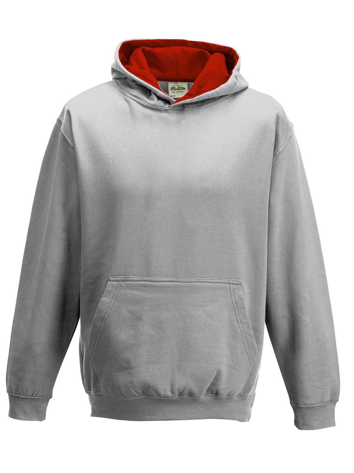 College-Hoodie für Kinder - HGRFIR - HGR-FIR – Heidegrau-Feuerrot