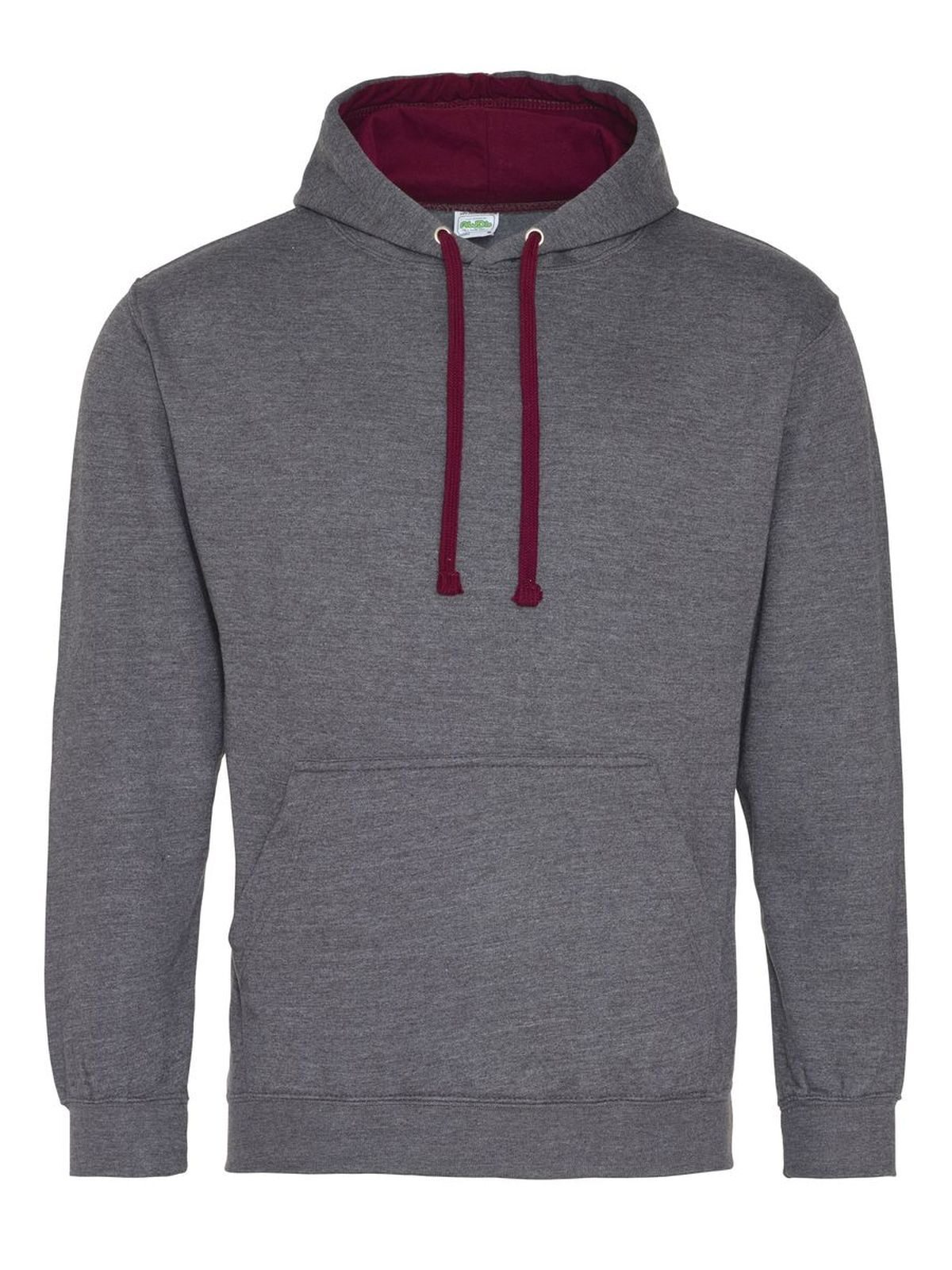 Varsity Hoodie - Cha/Bur - Charcoal/Burgundy