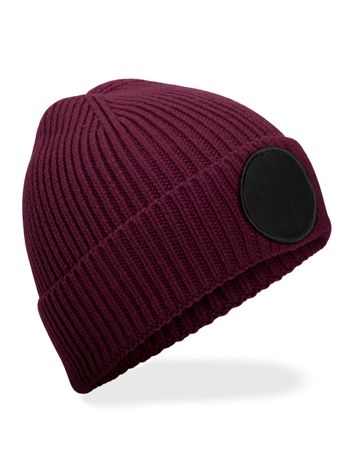 Rundes modisches Patch-Mützchen - BURB - Bordeauxrot/schwarz