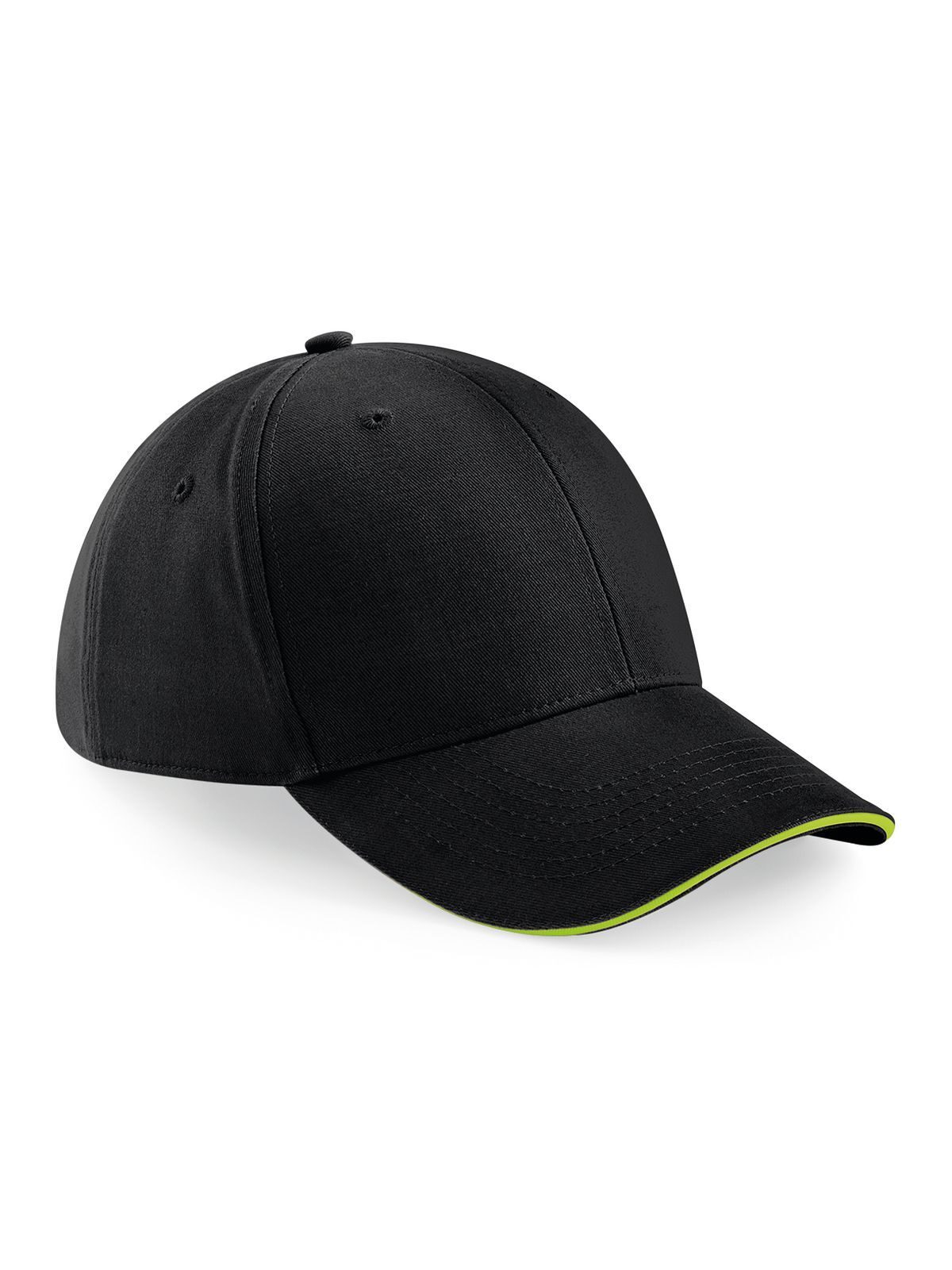 Athleisure 6 Panel Cap - BLKL - Black/Lime Green
