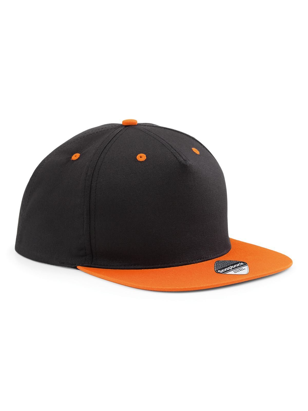 Casquette à 5 panneaux contrastés - BLKO - Noir/orange