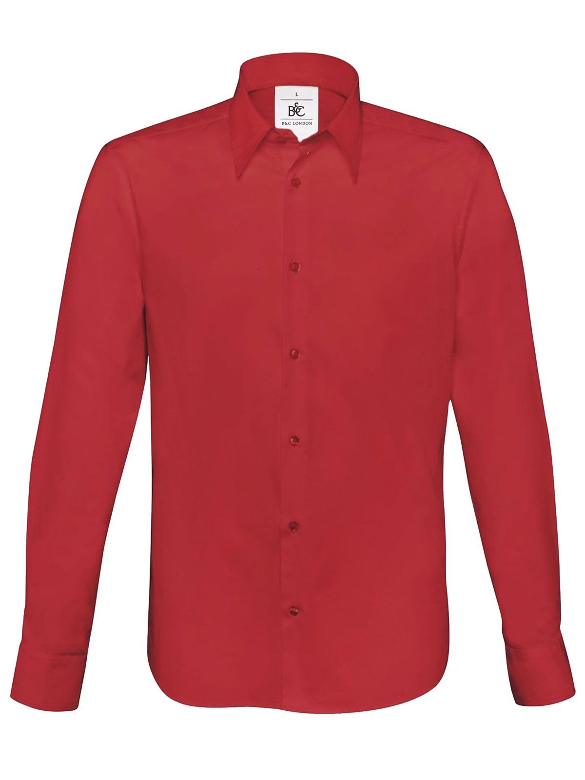 Chemise extensible London à manches longues - DR371 - Rouge foncé