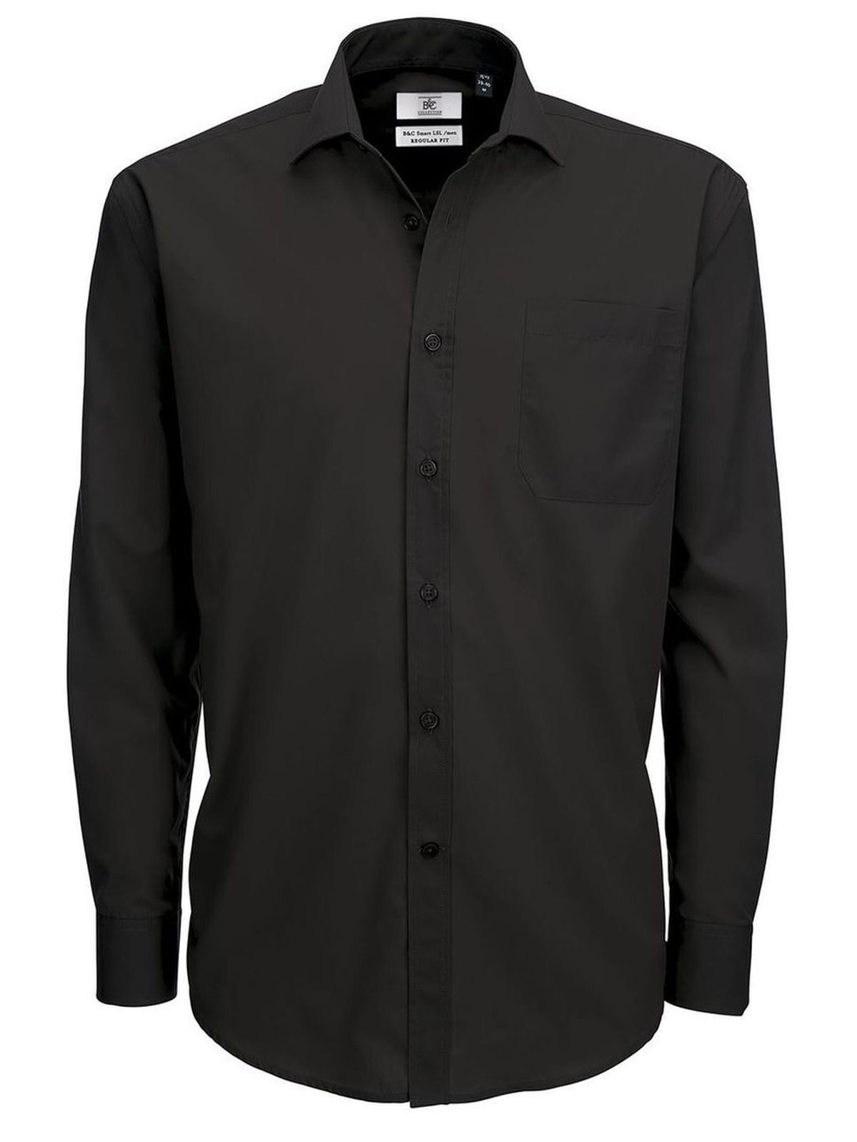 Chemise en popeline Smart LSL/fr/homme - BL002 - Noir