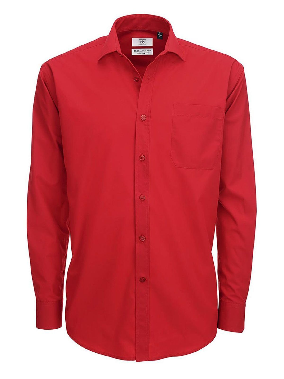 Chemise en popeline Smart LSL/fr/homme - DR371 - Rouge foncé