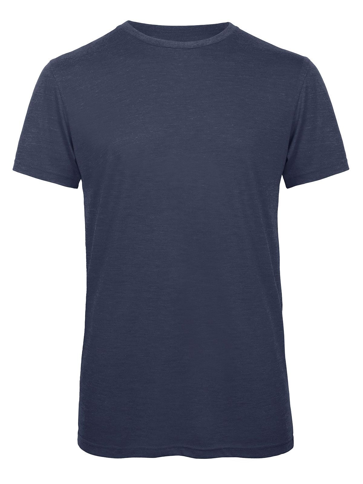 T-shirt homme en mélange de trois matières - HN611 - Bleu marine chiné