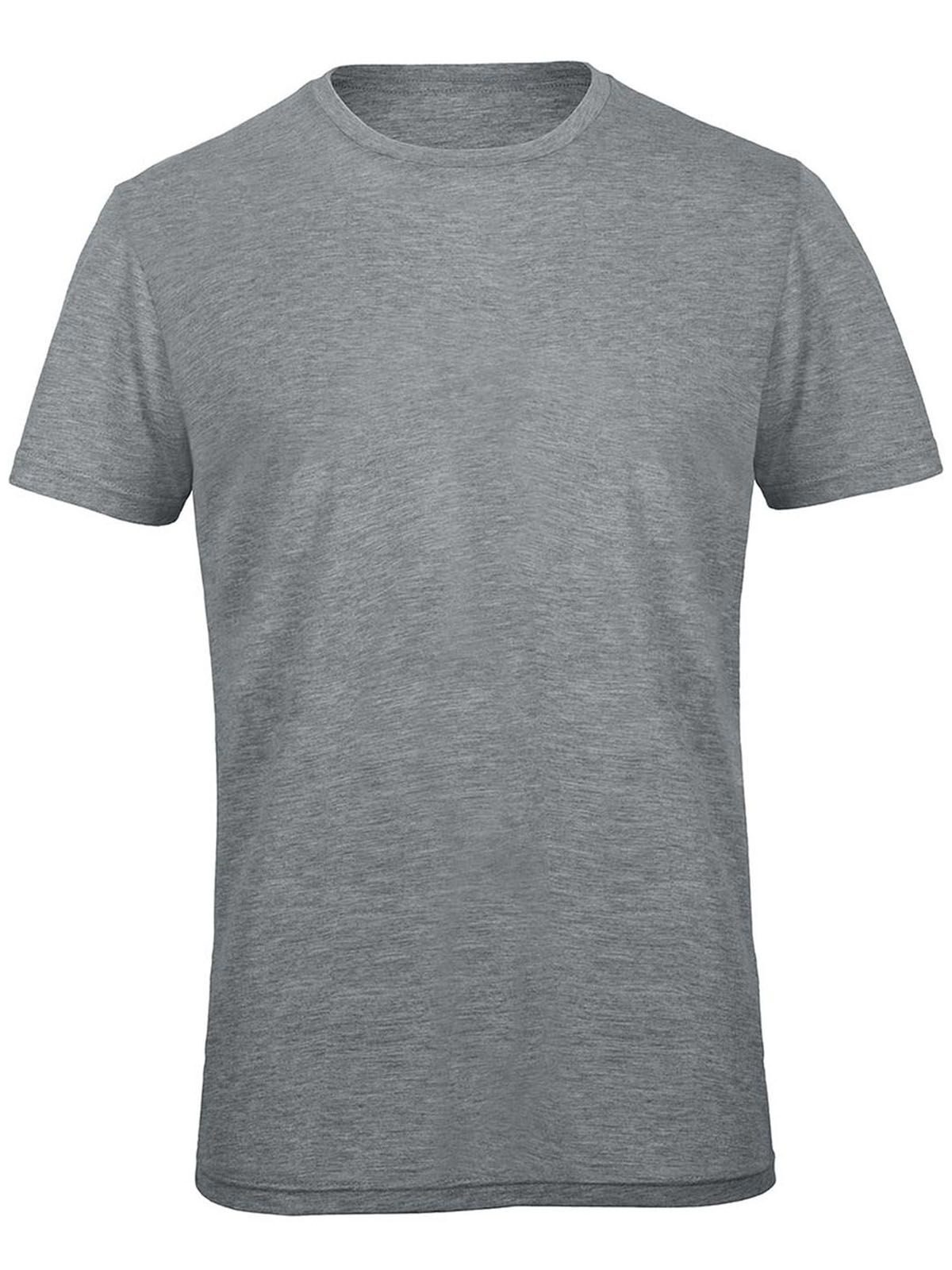 T-shirt homme en mélange de trois matières - HL613 - Gris clair chiné