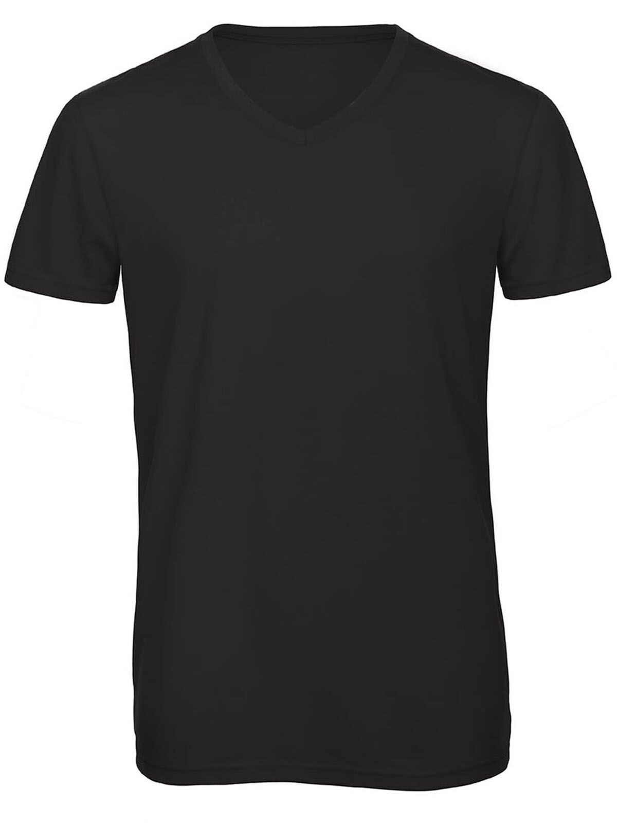 Herren-T-Shirt mit V-Ausschnitt aus Triblend-Material - BL002 - Schwarz
