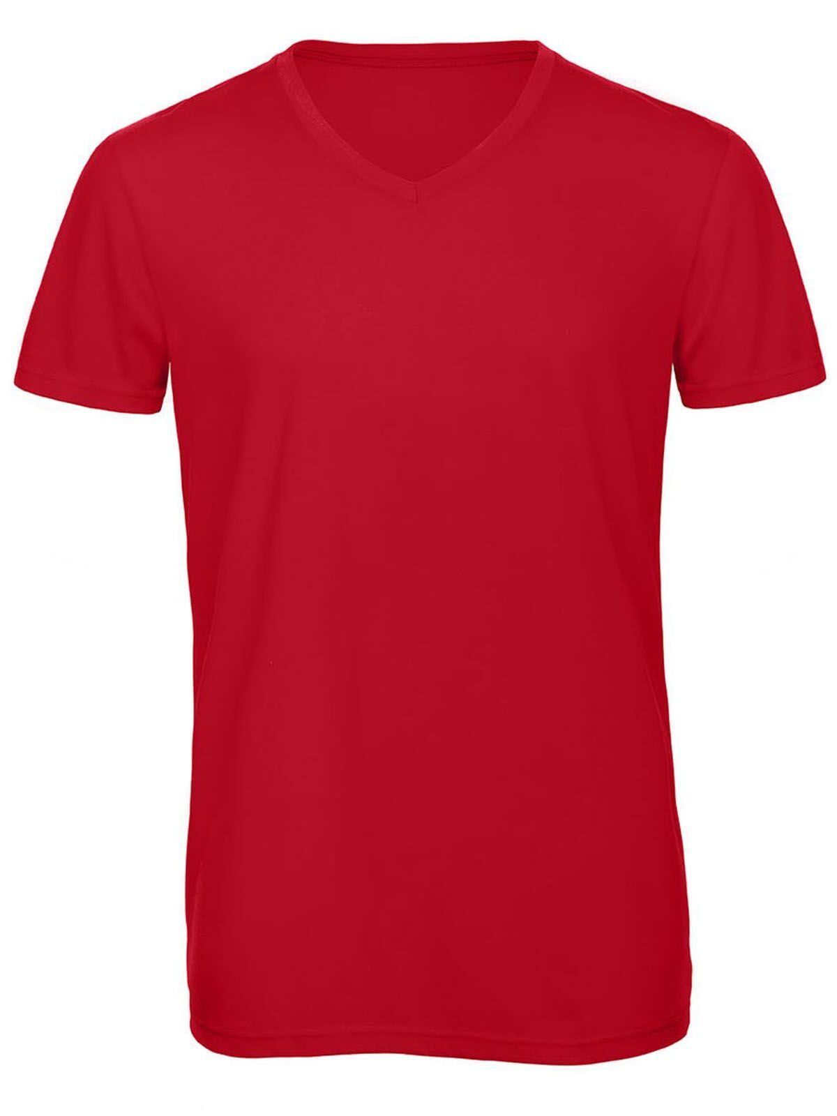 Herren-T-Shirt mit V-Ausschnitt aus Triblend-Material - RE004 - Rot