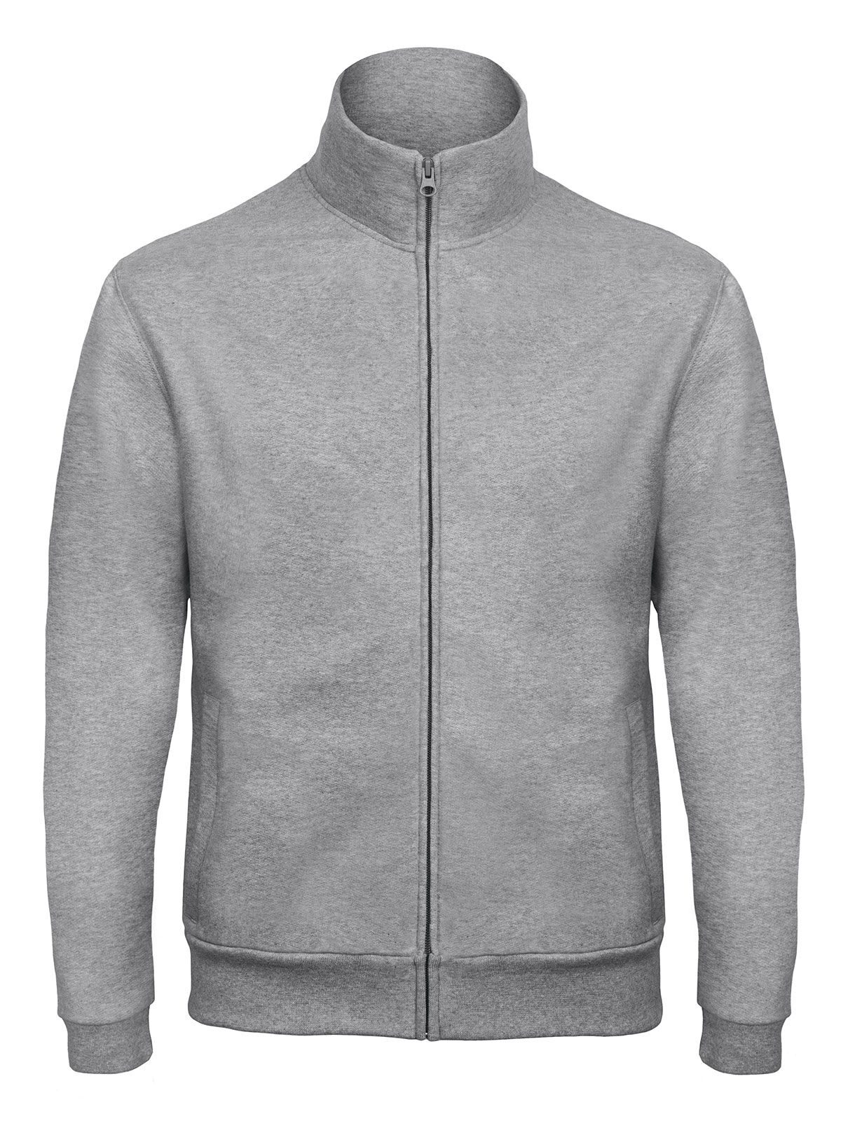 Sweat-shirt unisexe à fermeture éclair longue ID206 - 610 - Gris chiné