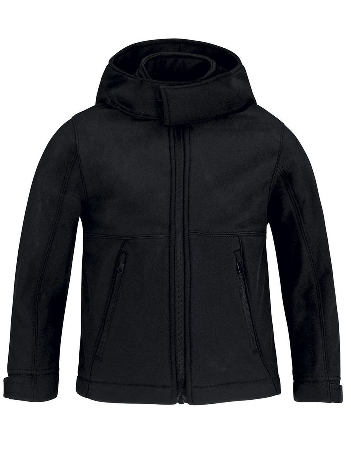 Softshelljacke mit Kapuze für Kinder - BL002 - Schwarz