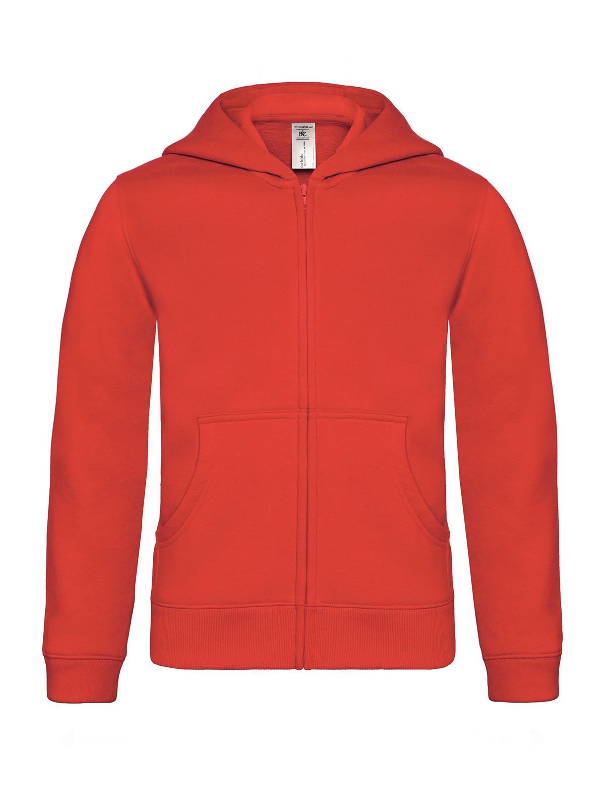 Kids´ Hooded Full Zip Sweat - RE004 - Red