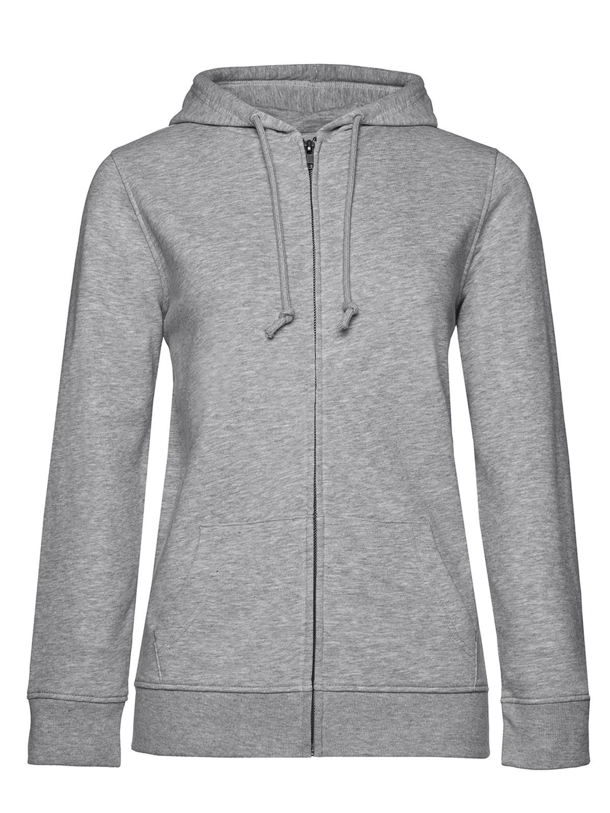 Sweat à capuche zippé bio /fr/femme - 610 - Gris chiné