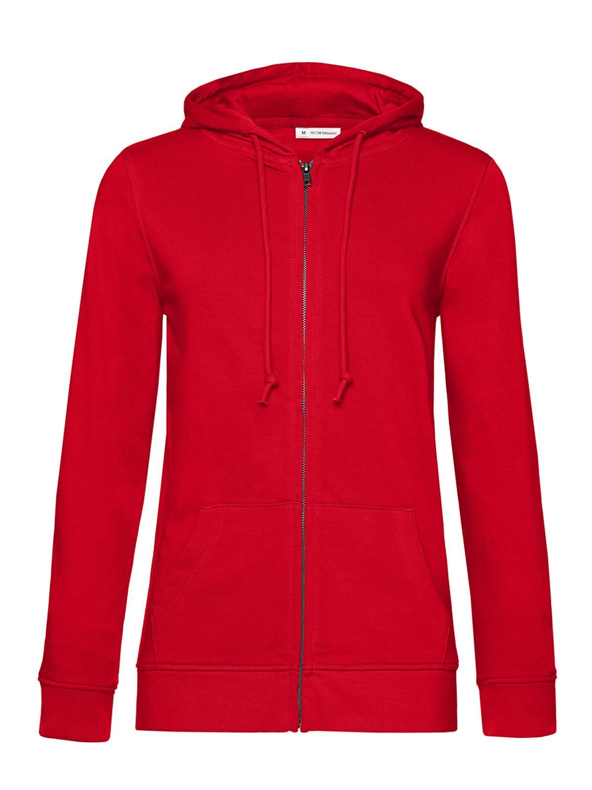 Sweat à capuche zippé bio /fr/femme - RE004 - Rouge