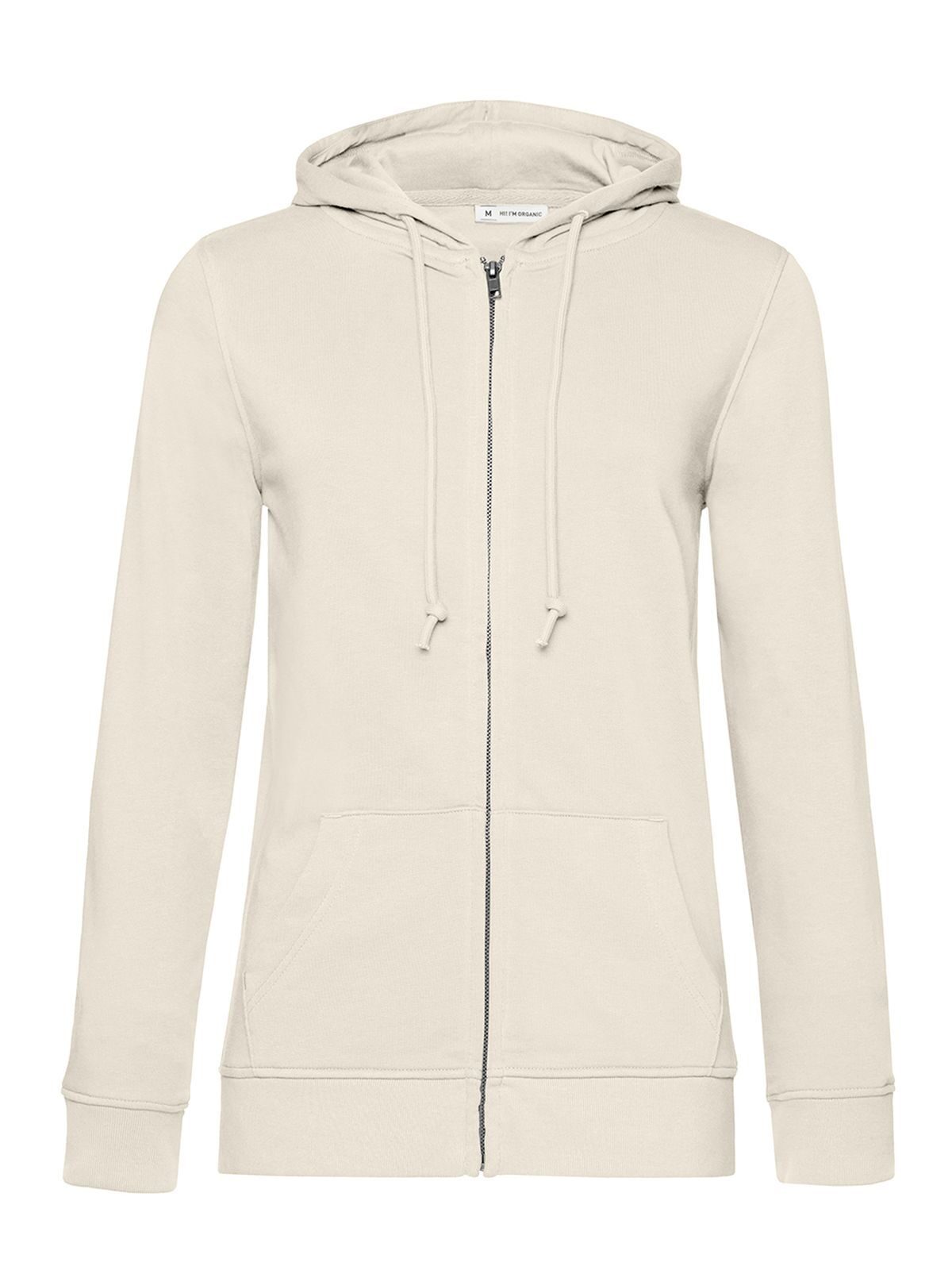 Sweat à capuche zippé bio /fr/femme - OW101 - Blanc cassé