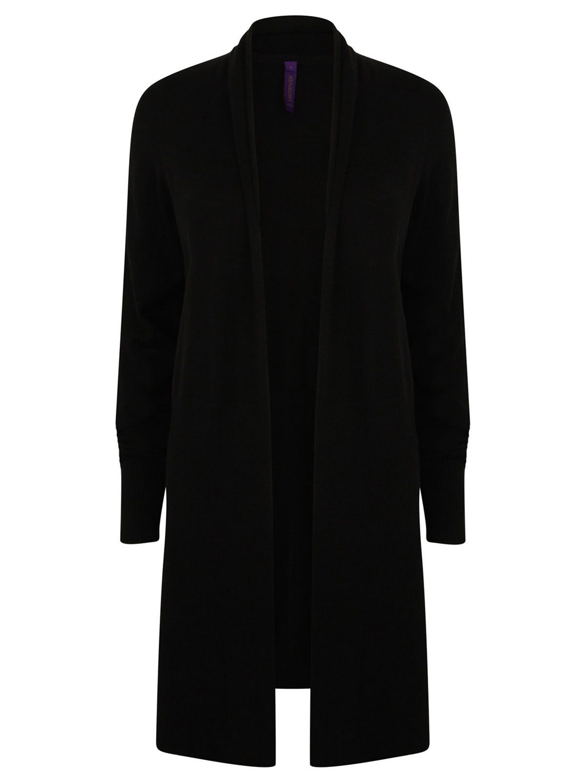 Gilet long ouvert pour femme - BLK - Noir