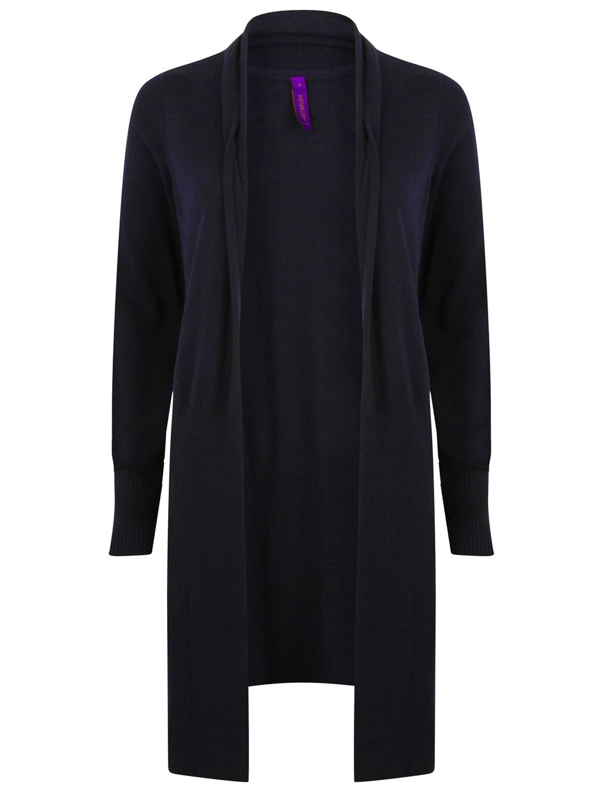 Gilet long ouvert pour femme - NAV - Marine