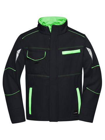 Workwear Softshell Jacket-Level 2 - BLLIM - Black-Lime- Green