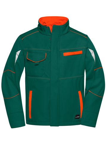 Workwear Softshell Jacket-Level 2 - DGROR - Dark-Green-Orange