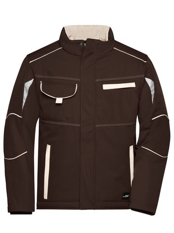 Workwear Softshell Padded Jacket-Level 2 - BRSTO - Brown-Stone